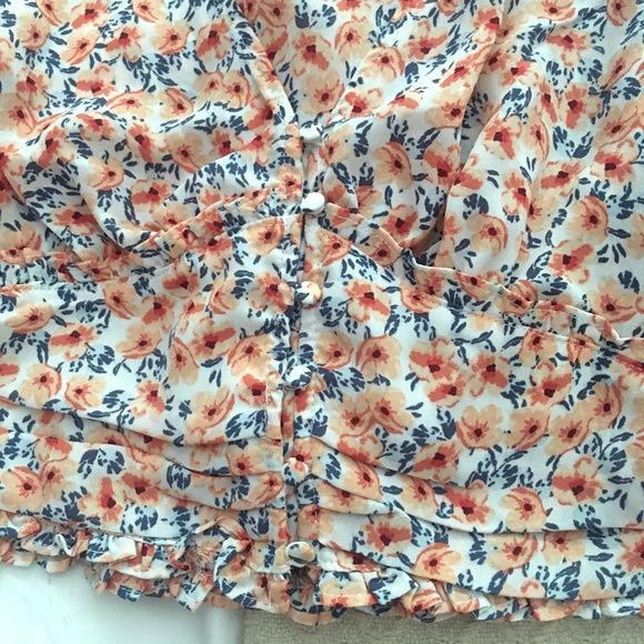 Dynamite orange and white dainty floral crop top XS - Picture 8 of 12